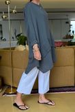Made in Italy Paulo Pillow Cotton Honeycomb Parachute Tunic Graphite